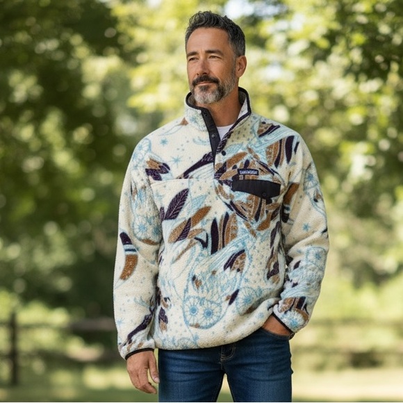 Patagonia Sweaters - PATAGONIA SYNCHILLA Sweater Pullover Unisex Size M Snaps Closure Long Sleeves